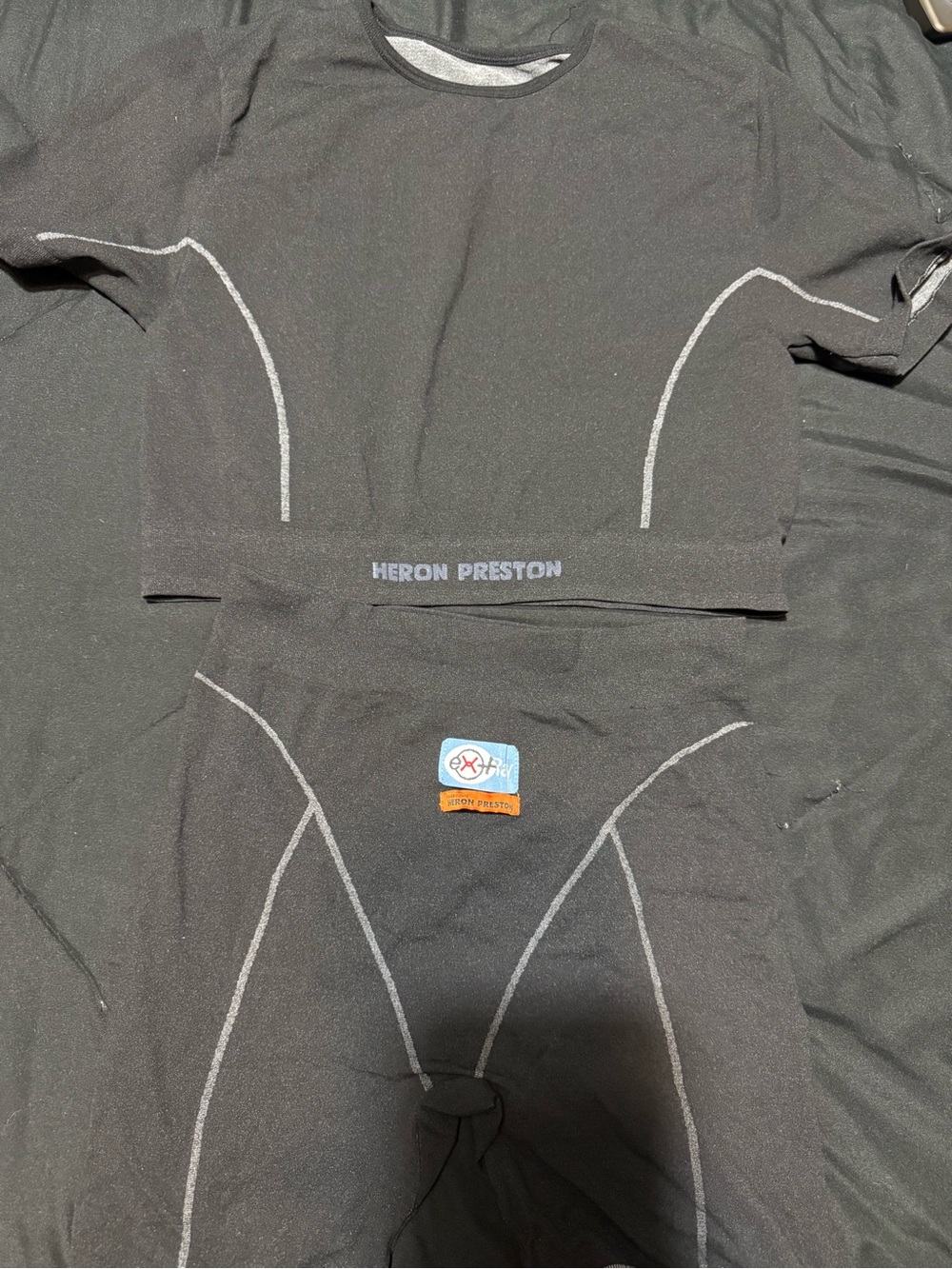Heron Preston Black Active Waistband with Orange Logo Tab